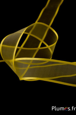 Ruban organza laitonné - largeur 4 cm - jaune